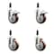 Service Caster 4 Inch 316SS Maroon Poly Swivel 3/4 Inch Stem Caster Lock Brake SCC, 2PK SS316TTLEX20S414-PPUB-MRN-2-S-2-34 - alternate 1